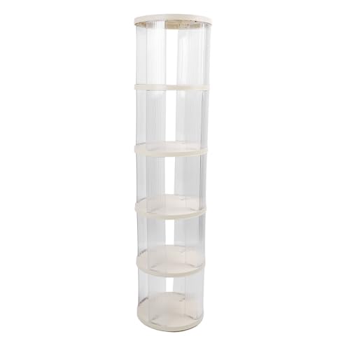 ZASCHMOY Rotierender Bücherregal -Turm mit 360 -Grad Display für Kinderecke Transparent Runde 5 Tierstapelstapelstehbuchhandel Rack (5 Etagen) von ZASCHMOY