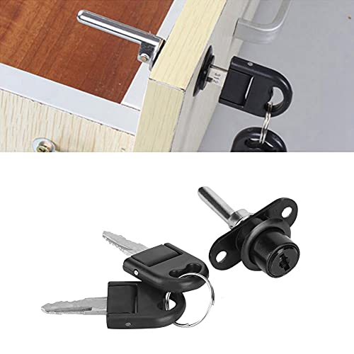 ZASCHMOY Sichere Zinklegierung Möbelschublade und Kabinettsschloss -Set mit Schlüsseln - Easy Installation 16 mm Kopf für Büroschalter, Kleiderschränke und Dateischränke Schwarz (19 mm schwarzer von ZASCHMOY