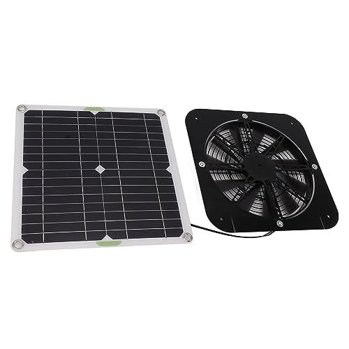 ZASCHMOY Solar Angetriebener Lüfterkit mit 13,5 -Zoll -Rund 100W Solarpanel für eine Effektive Kühlung in Gewächshaus, Hühnerkoop oder Hundezwinger Anwendung von ZASCHMOY