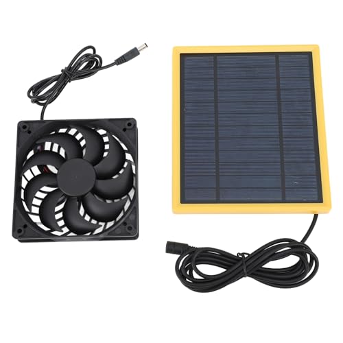 ZASCHMOY Solar Panel Lüfter Kit 20W Ruhe | wasserdichte und Effiziente Kühlung | Für Hühnerfassungen, Gewächshäuser, Schuppen, Haustierhäuser | Solarbetriebene Outdoor -Lüfter von ZASCHMOY