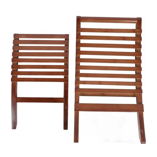 ZASCHMOY Stilvoller Holzklappstuhl mit Ergonomischer Hoher Rückenlehne, Dunkelbrauner Außenlounge, Tragbarer Holzstuhl für Camping und Garten von ZASCHMOY