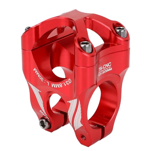 ZASCHMOY Ultra Leichtes CNC Aluminiumlegierung Mountainbike Stamm 30 Mm Kurzer Lenkerstiel 0 Grad für Abwärtsklettern Zyklus Rot (Rot) von ZASCHMOY