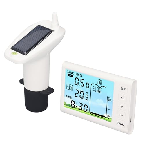 ZASCHMOY Ultraschallpegelsensor mit Drahtloser Übertragung und Digitales Display für die Überwachung der Flüssigkeitstiefe von Wassertank, Geeignet für den Haushaltsgebrauch von ZASCHMOY