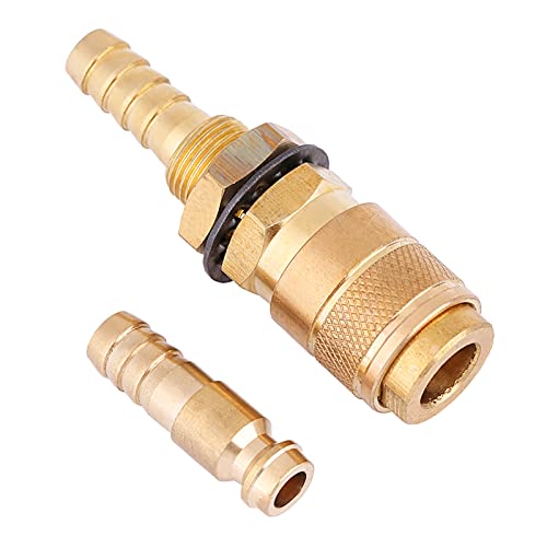 ZASCHMOY Wasserkühlung und Gasadapter Schnellanschließungsanpassung Set für Mig TIG -Schweißer -Torch Red Messing Schnellschlauchanschluss für Schweißbrenner (Messingfarbe) von ZASCHMOY