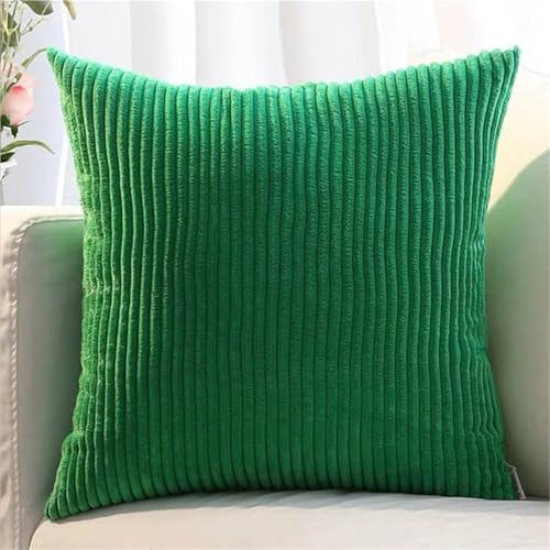 2er Set Kissenbezüge aus Kordsamt, weiche dekorative Kissenhüllen für Sofa, Couch, Schlafzimmer, Wohnzimmer und Zuhause(Dark Green,40 x 60 cm (2pcs)) von ZASEZOD