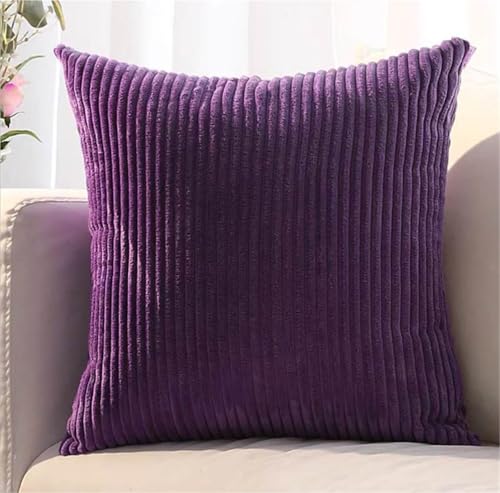 2er Set Kordsamt Kissenbezüge, Gestreifte Kissenhüllen für Sofakissen, Couchkissen, Zierkissen, dekorative Kissenbezüge für Sofa, Schlafzimmer, Wohnzimmer und Balkon(Purple C,30 x 50 cm (2pcs)) von ZASEZOD