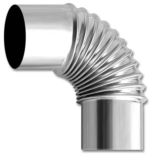 Ofenrohr Bogen 90 Grad, Ø 5~20cm Rohrbogen, Edelstahl Kaminaufsatz, Ofenrohr Erweiterung für Kamin Ofenknie Silber Rohr Winkel, Gerader Schornsteinanschluss, Herd(7.5cm) von ZASEZOD