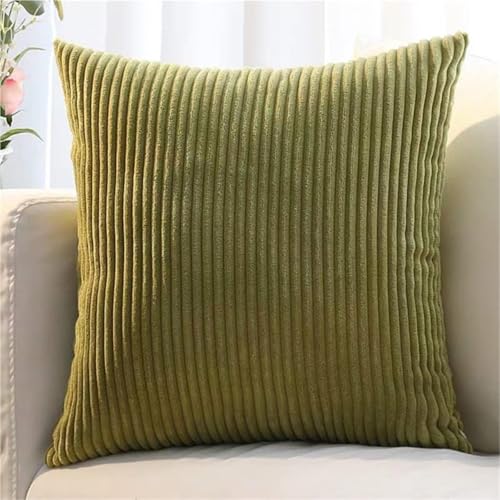 ZASEZOD 2er Set Kissenbezüge aus Kordsamt, weiche dekorative Kissenhüllen für Sofa, Couch, Schlafzimmer, Wohnzimmer und Zuhause(Green,65 x 65 cm (2pcs)) von ZASEZOD