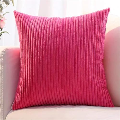 ZASEZOD 2er Set Kissenbezüge aus Kordsamt, weiche dekorative Kissenhüllen für Sofa, Couch, Schlafzimmer, Wohnzimmer und Zuhause(Light red,75 x 75 cm (2pcs)) von ZASEZOD