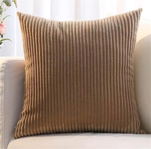 ZASEZOD 2er Set Kordsamt Kissenbezüge, Gestreifte Kissenhüllen für Sofakissen, Couchkissen, Zierkissen, dekorative Kissenbezüge für Sofa, Schlafzimmer, Wohnzimmer und Balkon(Brown,45 x 45 cm (2pcs)) ZASEZOD 2er Set Kordsamt Kissenbezüge, Gestreifte Kissenhüllen für Sofakissen, Couchkissen, Zierkissen, dekorative Kissenbezüge für Sofa, Schlafzimmer, Wohnzimmer und Balkon(Brown,45 x 45 cm (2pcs)) von ZASEZOD