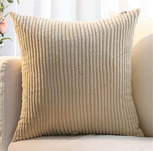 ZASEZOD 2er Set Kordsamt Kissenbezüge, Gestreifte Kissenhüllen für Sofakissen, Couchkissen, Zierkissen, dekorative Kissenbezüge für Sofa, Schlafzimmer, Wohnzimmer und Balkon(Khaki,45 x 45 cm (2pcs)) ZASEZOD 2er Set Kordsamt Kissenbezüge, Gestreifte Kissenhüllen für Sofakissen, Couchkissen, Zierkissen, dekorative Kissenbezüge für Sofa, Schlafzimmer, Wohnzimmer und Balkon(Khaki,45 x 45 cm (2pcs)) von ZASEZOD