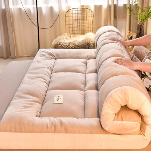 ZASEZOD Futon Matratze, Tatami Matte, Gästematratze Klappbar, Futon Sofa, Klappmatratze, Floor Mattress, Japanese Bed, Futon Bett, Roll up Tatami-matratze für Gästewagen Im Freien(Gray,200x220cm) von ZASEZOD