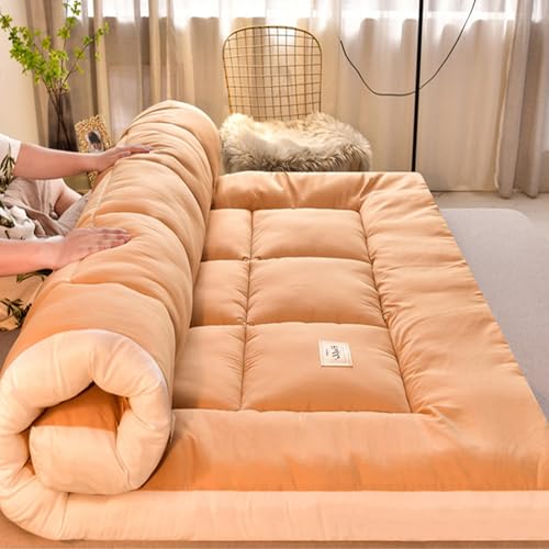 ZASEZOD Roll Up Futon Matratze, Tatami Matte, Klappbare Gästematratze, Futon Bett, Floor Mattress, Japanese Bed, Tatami Matratze, Bodenmatratze für Gäste und Outdoor(Brown,90x200cm) von ZASEZOD