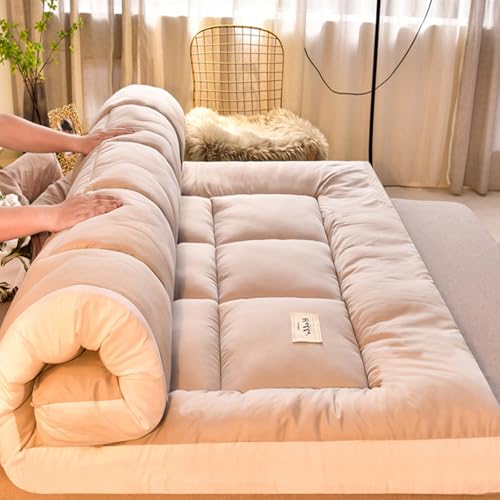 ZASEZOD Roll Up Futon Matratze, Tatami Matte, Klappbare Gästematratze, Futon Bett, Floor Mattress, Japanese Bed, Tatami Matratze, Bodenmatratze für Gäste und Outdoor(Gray,180x200cm) von ZASEZOD