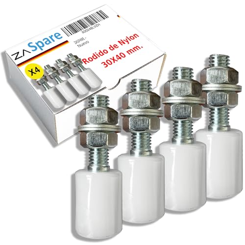 ZASPARE Nylon-Rollen für Schiebetüren, industrielle Führungsrollen für den Innen- und Außenbereich, Garagentore, Förderbänder (30 x 40 cm (Packung 4)) von ZASPARE