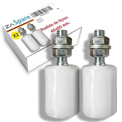 ZASPARE Nylon-Rollen für Schiebetüren, industrielle Führungsrollen für den Innen- und Außenbereich, Garagentore, Förderbänder (40 x 60 cm (Packung 2)) von ZASPARE
