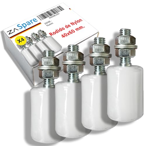 ZASPARE Nylon-Rollen für Schiebetüren, industrielle Führungsrollen für den Innen- und Außenbereich, Garagentore, Tore, Förderbänder (40 x 60 cm (4 Stück) von ZASPARE