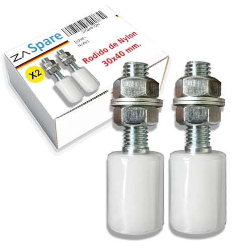 ZASPARE Nylon-Rollen für Schiebetüren, industrielle Führungsrollen für den Innen- und Außenbereich, Garagentore, Tore, Förderbänder usw. (Packung 2) von ZASPARE