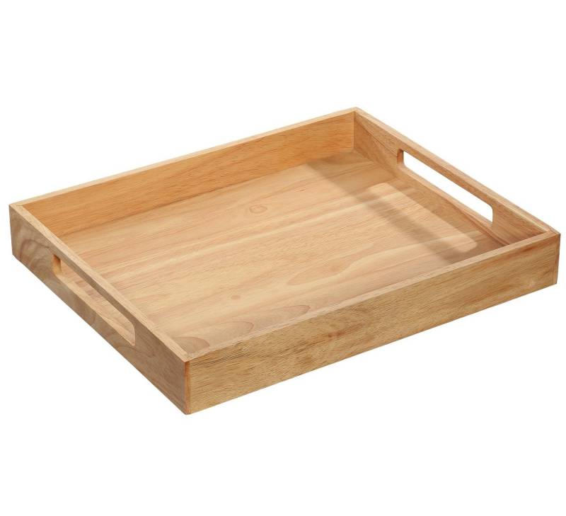 ZASSENHAUS Dekotablett Holztablett Tablett Serviertablett Frühstückstablett Gummibaum von ZASSENHAUS