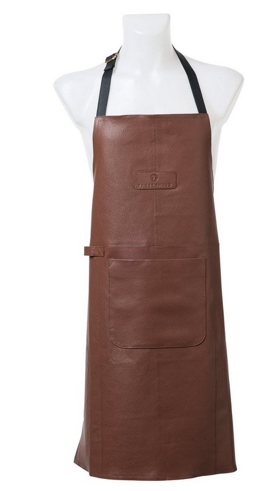 ZASSENHAUS Kochschürze Latzschürze Leder cognac von ZASSENHAUS