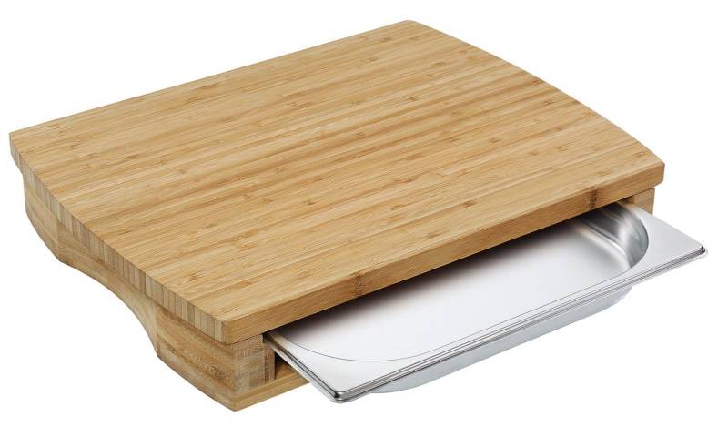ZASSENHAUS Schneidebrett Arbeitsbrett Station One Bambus 46 x 35 x 8 cm, Bambus / Edelstahl von ZASSENHAUS