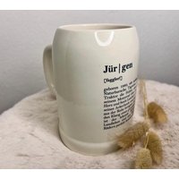 Bierkrug | Personalisiert Namen Mit Erläuterung Keramik Bierkrug | Personalisiert Namen Mit Erläuterung Keramik von ZAUBERSTIL