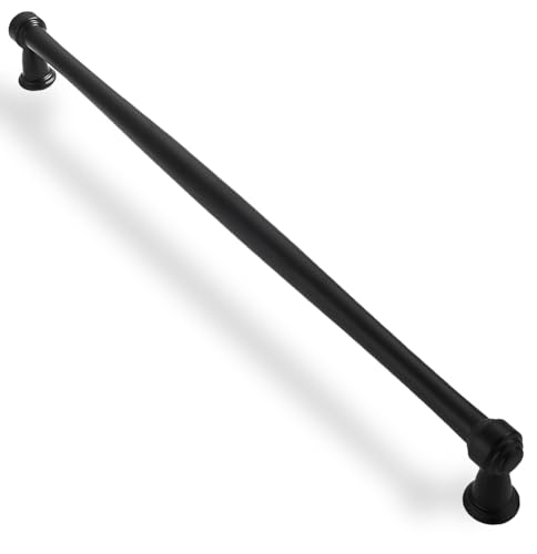 ZAUYX Robuste, robuste, mattschwarze Gerätegriffe, 1 Stück, 45,7 cm Lochmitte, flache schwarze Hardware ist geeignet für Küchen von ZAUYX