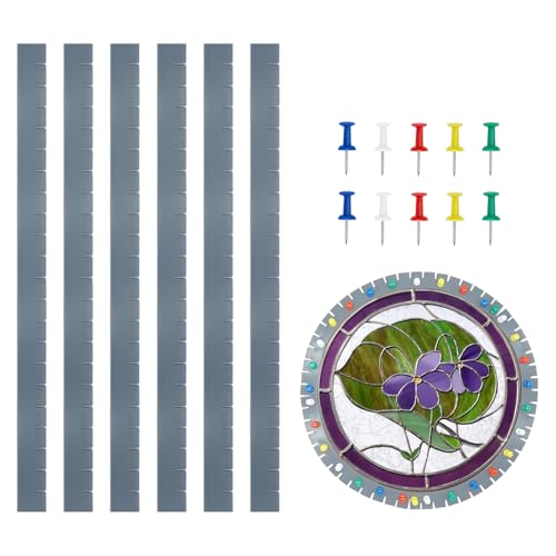 Buntglas-Zubehör und Werkzeuge, frei zu biegen, 6 Stück, 30,5 cm Layout-Block-System für Buntglasscheiben, hitzebeständiges Silikon von ZAWAGIIK
