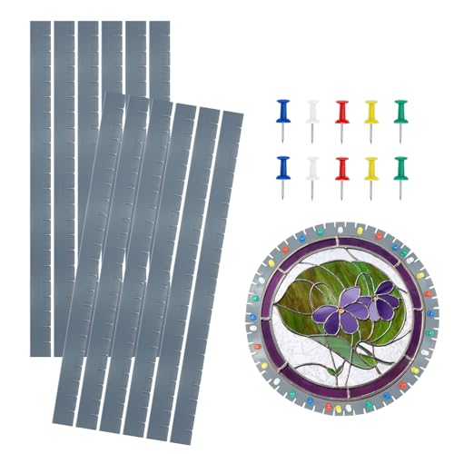 Layout-Block-System für Buntglasscheiben, frei zu biegen, hitzebeständiges Silikon, 12 Stück, 30,5 cm Buntglas-Zubehör und Werkzeuge zum Befestigen von Glas von ZAWAGIIK