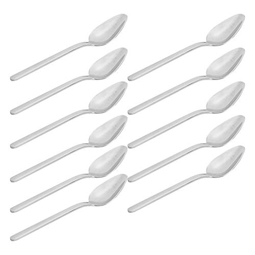 ZAWELIYO 12 -pcs Edelstahl Dessertlöffel, Dinnerlöffel Set, Besteck von Bestecke Besteck 316 Spiegel Polierter Kaffee -Löffel Set mit Glattem Rand für Küchenpartycamping (J13421/04) von ZAWELIYO