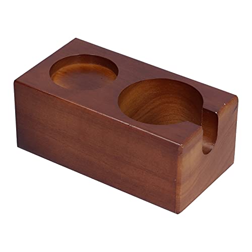 ZAWELIYO 2 Loch Kaffee-Manipulation Halter Kaffee-Manipulation Ständer Arracket-Buchenholz Rund Glattes Design mit Tank für Heim Restaurant (Braun) von ZAWELIYO