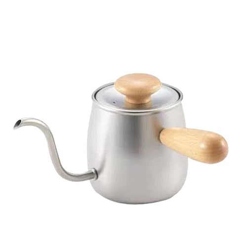 ZAWELIYO 350 Ml Schwanenhalskessel, 304 Edelstahl über Kaffeekessel, Lebensmittelqualität Langsam Gießen Ausguss Zum Kaffee mit Dem Brauen (Originalfarbe) von ZAWELIYO