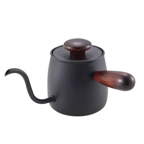 ZAWELIYO 350 Ml Schwanenhalskessel, 304 Edelstahl über Kaffeekessel, Lebensmittelqualität Langsam Gießen Ausguss Zum Kaffee mit Dem Brauen (Schwarz) von ZAWELIYO