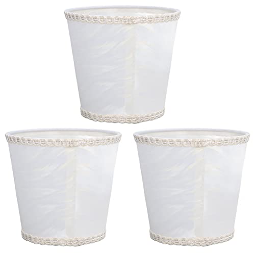 ZAWELIYO 3pcs Stofflampenschirm, Lampenschattenlampenschirm für Tischlampe, Kronleuchterwandleuchten mit Handgefertigtem Dünnem Lichtmaterial und Eisenrahmen für E14 -Kerzenlampe Geeignet von ZAWELIYO