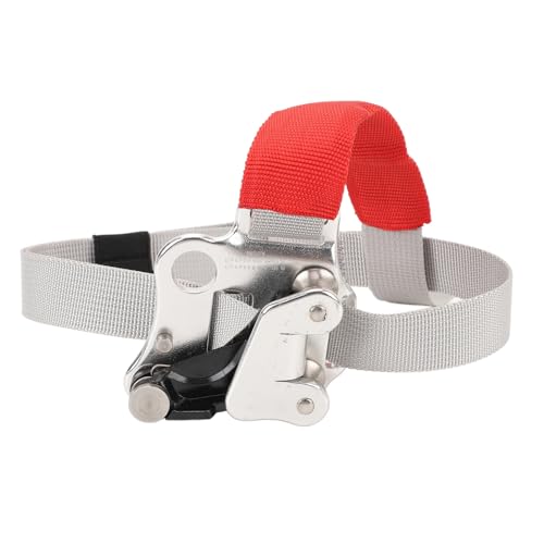 ZAWELIYO Foot Ascender, Schneller Schritt Ascender Aluminiumlegierung Polyester Seil, Einstellbare Schnalle, für Klettern Arborist Rettung Höhlenbergsteiger (Silber Links) von ZAWELIYO