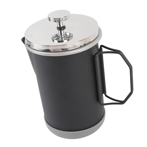 ZAWELIYO Französische Pressekaffeemaschine, 304 Edelstahl -Handgebäude -Kaffeetopf, Tragbare Kaffee -Presse -Teekanne mit 1000 Ml Kapazität für Camping -Reisebüro (Schwarz) von ZAWELIYO