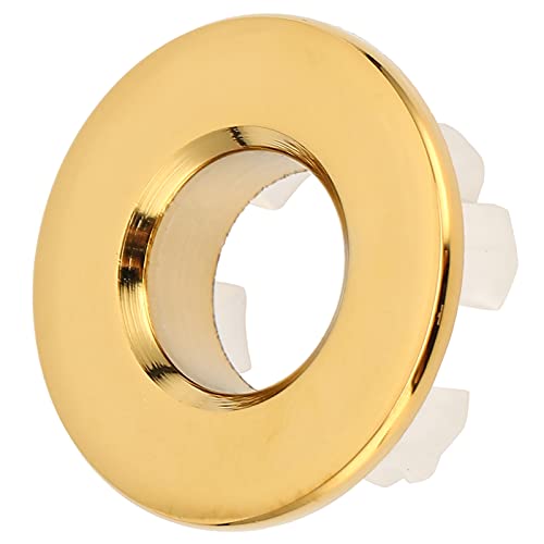 ZAWELIYO Messingspüle Überlaufabdeckung, 1,2 Zoll Durchmesser Universelles Badezimmer und Küchenspüle Dekorationskappe für Waschbecken (Gold) von ZAWELIYO
