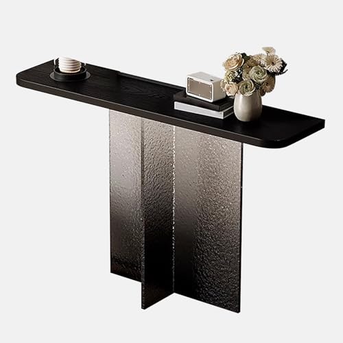 ZAWQFDZ Acryl-Konsolentisch mit Farbverlauf und Eisriss-Design, Luxuriöser Eingangstisch, Platte mit Geprägter Textur, Stabile Acrylbeine(Black,31.4in/80cm) von ZAWQFDZ