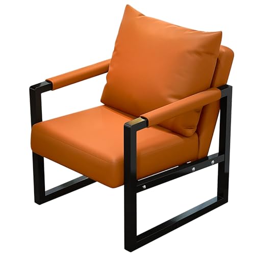 ZAWQFDZ Chefsessel, Heimcomputerstuhl, mit Hochwertigem Nappaleder, zum Arbeiten von zu Hause, Lernen oder Entspannen in Ihrem Büro oder Wohnheim(Orange) von ZAWQFDZ
