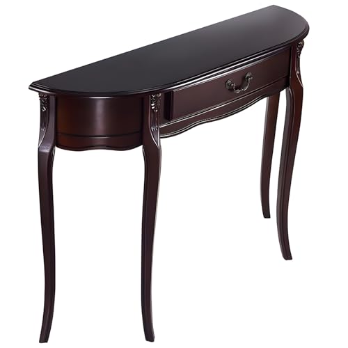 ZAWQFDZ Konsolentische für den Eingangsbereich, Konsolentisch mit Schubladen, mit Vintage-Metallgriffen und Geräumigen Schubladen, für Flur, Foyer und Wohnzimmer(Brown,100cm/39.3in) von ZAWQFDZ