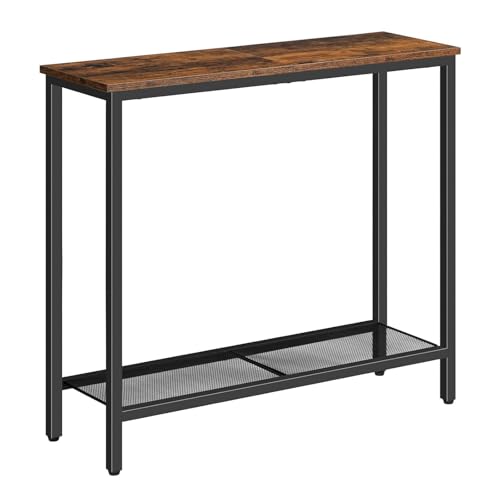 ZAWQFDZ Minimalistischer Konsolentisch im Eisen-Design, Eingangstisch aus Robuster Spanplatte, Stabilem Metallrahmen und Verstellbaren FüßEn von ZAWQFDZ