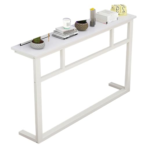 ZAWQFDZ Schmaler Konsolentisch mit Stauraum, schmal hinter dem Sofatisch, verdickter Stahlrahmen, Eingangstisch für Eingang, Nachttisch, Heizungsabdeckung oder Flur (Weiß, 100 x 80 x 20 cm) von ZAWQFDZ