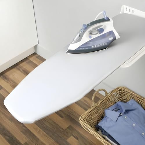Bügelbrett Klappbar ZAXER Bügeltisch-weiß | Bügel-Klapptisch in gehärtetem Stahl weiß | Wand-Bügelbrett für Wandmontage | 1 Stück mit Schrauben von ZAXER