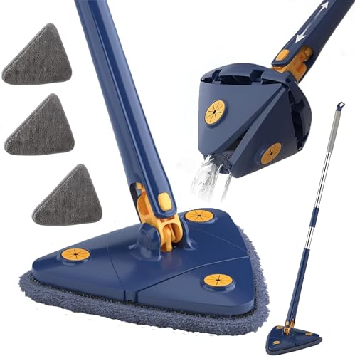 ZAXER 360° Rotatable Adjustable Cleaning Mop with 4 Replacement Mop Pads - Triangular Microfiber Mop with Long Handle and Easy Squeeze Telescopic Scrubber - Microfiber Brush for Floor and Ceiling ZAXER 360° Rotatable Adjustable Cleaning Mop with 4 Replacement Mop Pads - Triangular Microfiber Mop with Long Handle and Easy Squeeze Telescopic Scrubber - Microfiber Brush for Floor and Ceiling von ZAXER