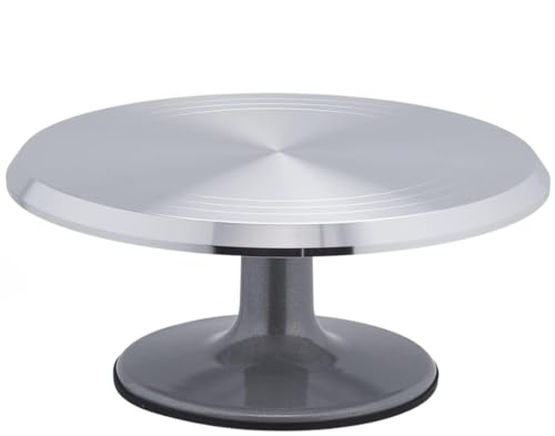 ZAXER Tortenplatte aus Aluminium - 360° drehbar für müheloses Dekorieren und stilvolle Präsentation von Kuchen und Torten ZAXER Tortenplatte aus Aluminium - 360° drehbar für müheloses Dekorieren und stilvolle Präsentation von Kuchen und Torten von ZAXER