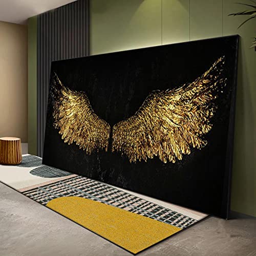 ZAYEN Abstrakte Leinwand Gemälde Engelsflügel Goldene Wandkunst Leinwand Poster Und Drucke Flügel Bilder Für Wohnzimmer Wohnkultur 80x160cm Rahmenlos von ZAYEN