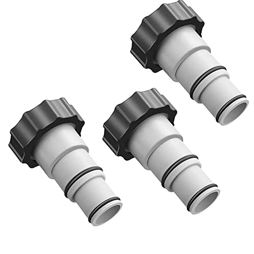 Poolschlauch-Adapter A, 3 Stück Schwimmbad-Filterpumpen-Adapter mit Kragen für Intex Pool, Pool Rohrverbinder Adapter für 3,8 cm bis 3,2 cm Ersatzschlauch von ZAYMDO