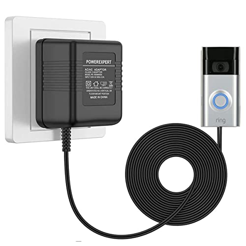 Türklingel Transformator, 24V 500mA Netzteil Adapter Transformatoren Kabel Smart Home Zubehör Kompatibel für Ring Türklingel Video Türklingel 2 Pro (8m schwarz) von ZAYMDO