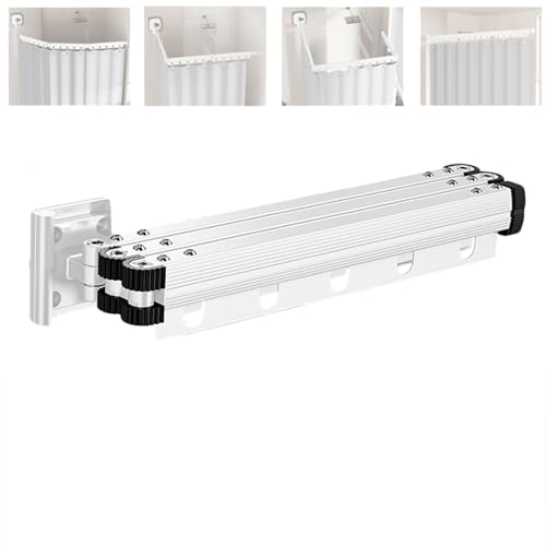 Faltbarer Duschvorhang Zur Wandmontage, 3-Fach, 4-Fach, 5-Fach Optional, 360° Faltbare Duschvorhangstange, 2 Installationsmethoden, Für Badezimmer, Teleskop-Wäscheständer,3-1.5 * 1.8 Faltbarer Duschvorhang Zur Wandmontage, 3-Fach, 4-Fach, 5-Fach Optional, 360° Faltbare Duschvorhangstange, 2 Installationsmethoden, Für Badezimmer, Teleskop-Wäscheständer,3-1.5 * 1.8 von ZAYMGPD