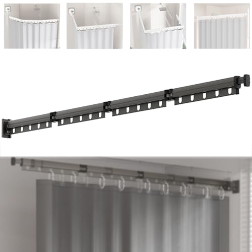 Faltbarer Duschvorhang Zur Wandmontage, 3-Fach, 4-Fach, 5-Fach Optional, 360° Faltbare Duschvorhangstange, 2 Installationsmethoden, Für Badezimmer, Teleskop-Wäscheständer,4-1.8 * 1.8 Faltbarer Duschvorhang Zur Wandmontage, 3-Fach, 4-Fach, 5-Fach Optional, 360° Faltbare Duschvorhangstange, 2 Installationsmethoden, Für Badezimmer, Teleskop-Wäscheständer,4-1.8 * 1.8 von ZAYMGPD